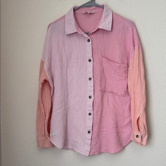 Simply Southern Color Block Button Down - Picture 1 of 6